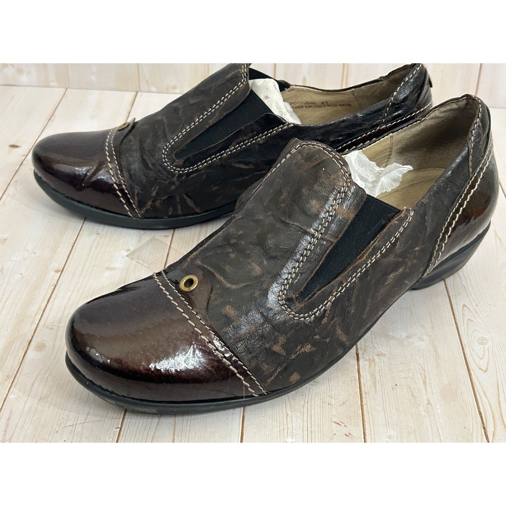 Dromedaris Kai Slip‎ On Brown Women Shoe EUR 41 Comfort Patent Leather
